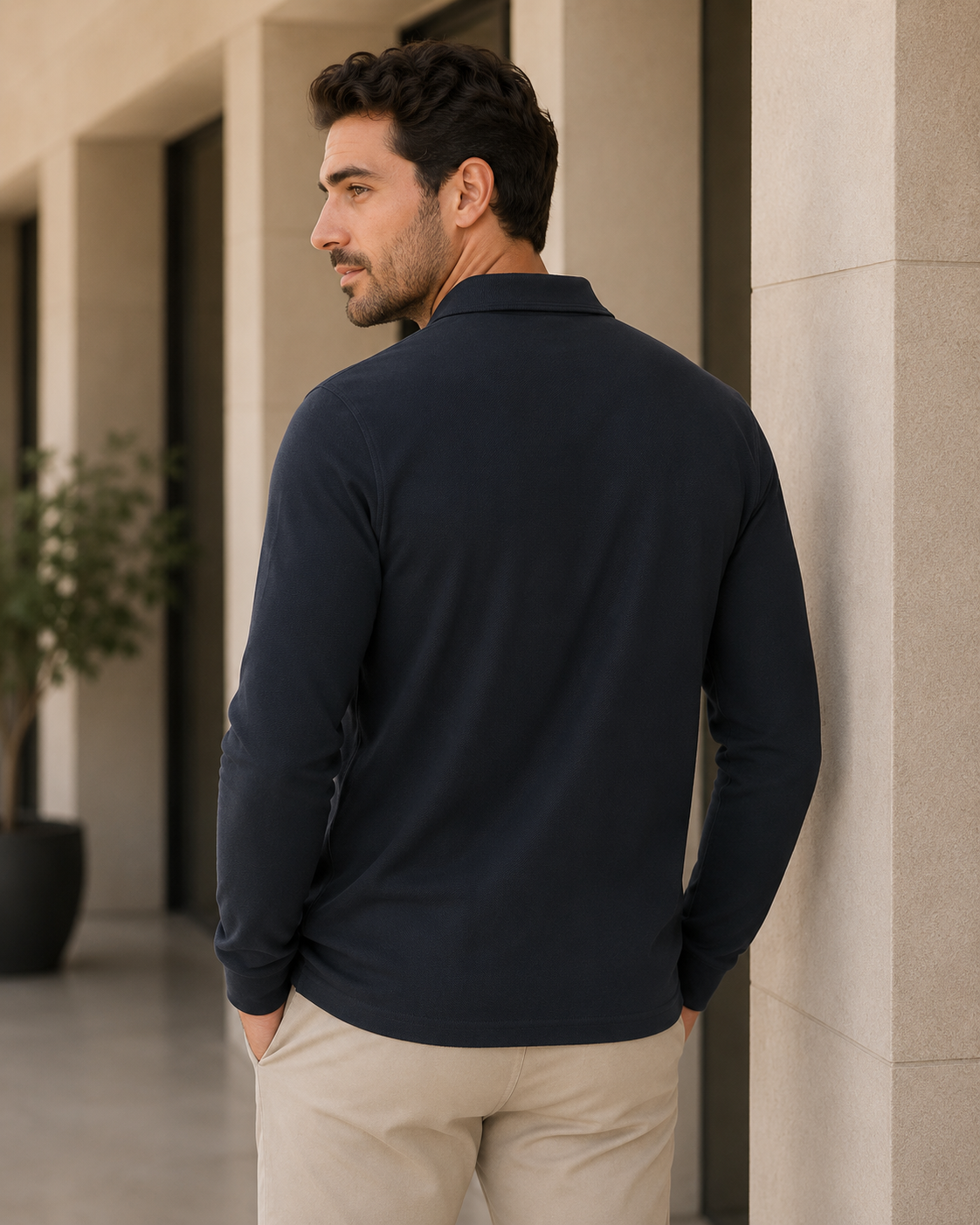 Long Sleeve Pocket 210 Polo