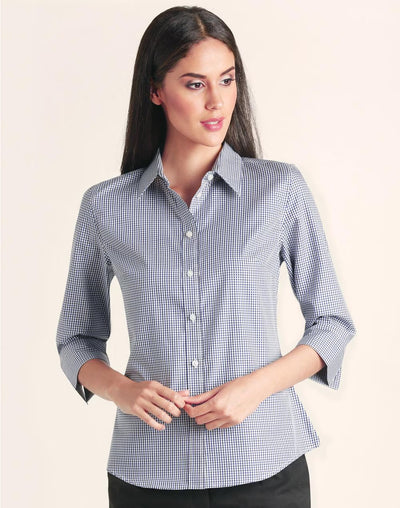 Ladies Multi-Tone Check 3Q Shirt