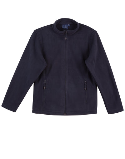 Dark navy blue arjo mens micro polar fleece jacket with full zipper and pockets ideal for workwear uniforms