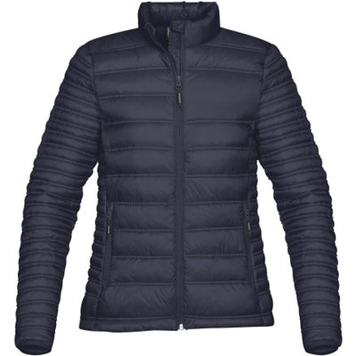 Dark navy ladies basecamp thermal jacket with quilted design and front zipper ideal for workwear uniforms