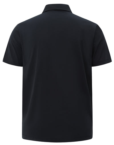 Black polo shirt on a white background