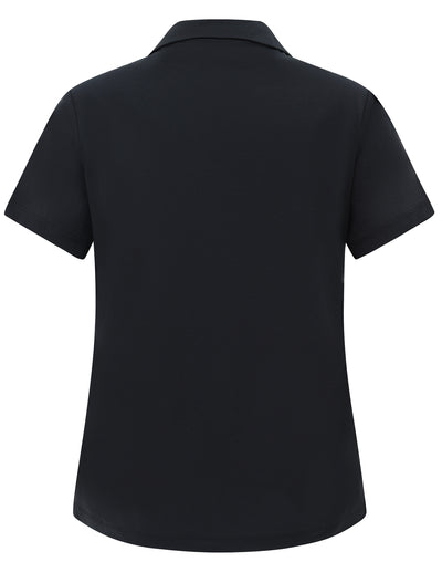 Black polo shirt on a white background
