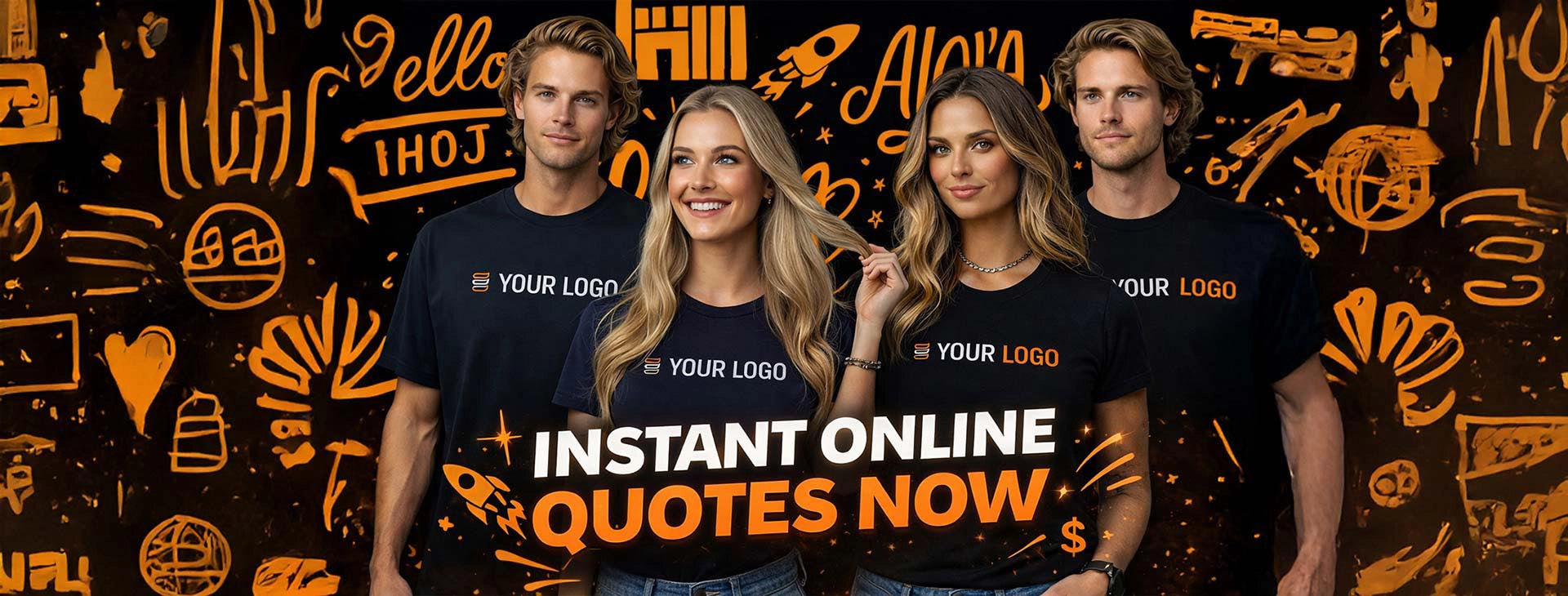 Retail staff wearing branded black t-shirts with logo in Australia, team merchandise uniforms in modern promotional setting