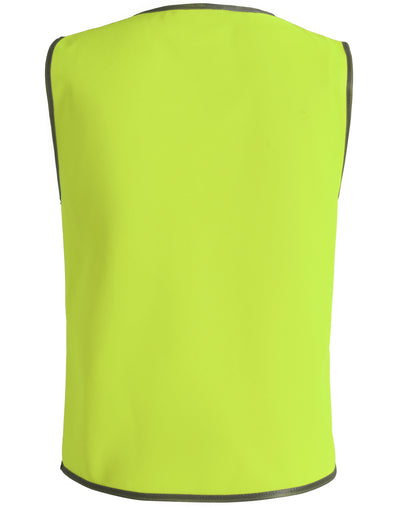 Aiw kids safety vest bright lime green sleeveless workwear with black trim for kids uniforms and safety gear