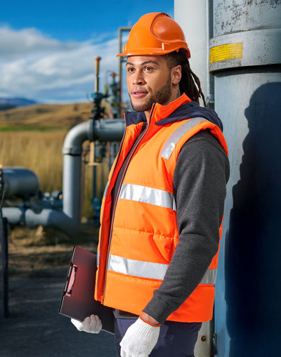 Safety Hooded Puffer Vest