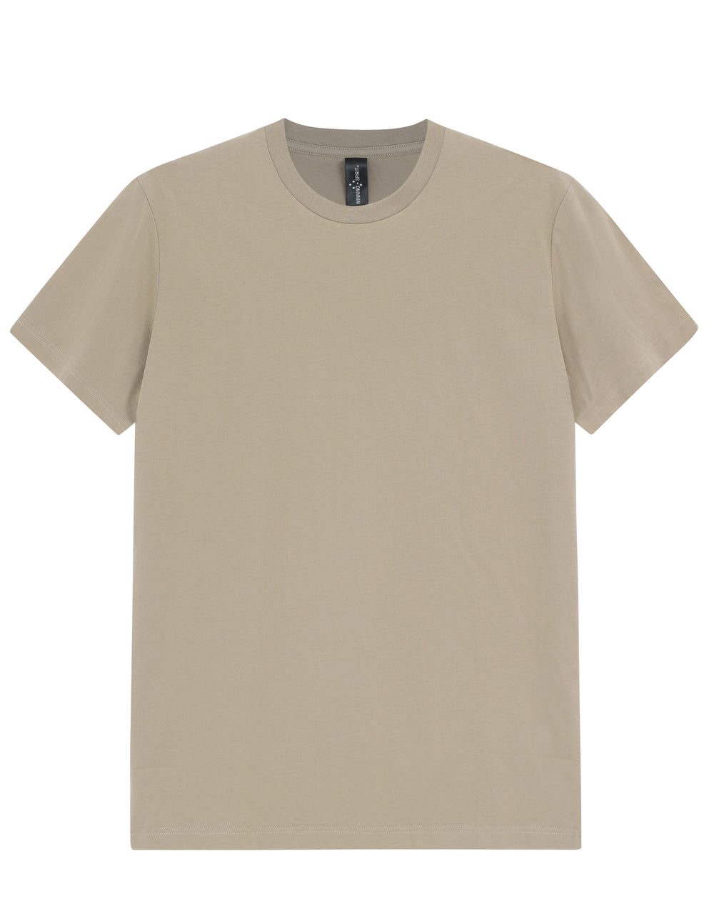 Beige premium brighton tee crew-neck cotton t-shirt with ribbed collar and sleeve hems perfect for workwear uniforms