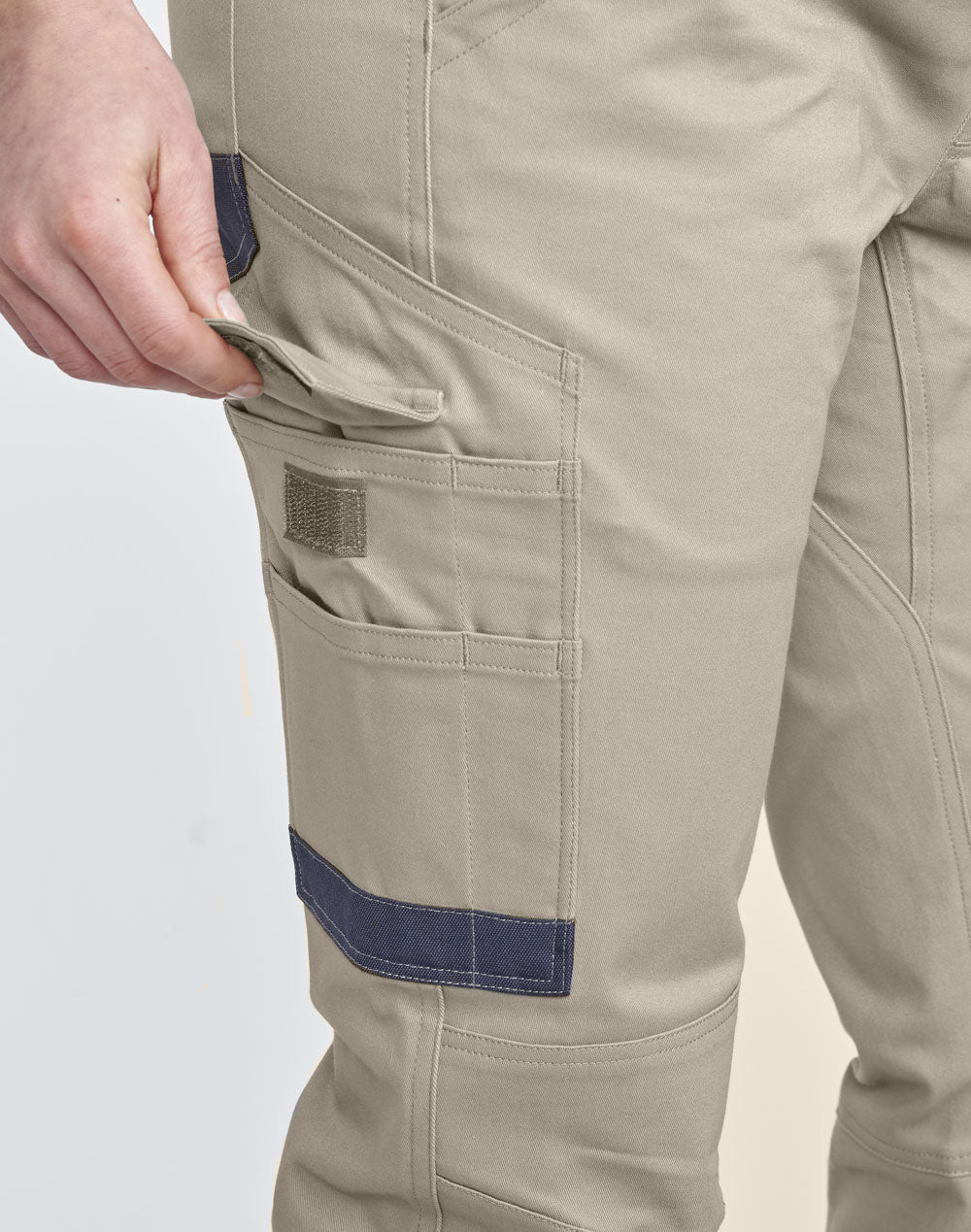 Womens Cotton Stretch Cuffed Work Pants