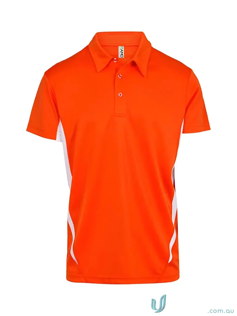 P446HB-1 P446HB Accelerator Polo -Larger Sizes in Orange/White