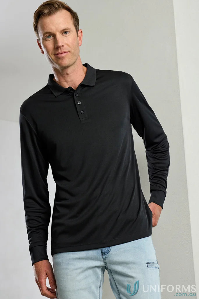 Biz Collection P206ML Action LS Polo in black
