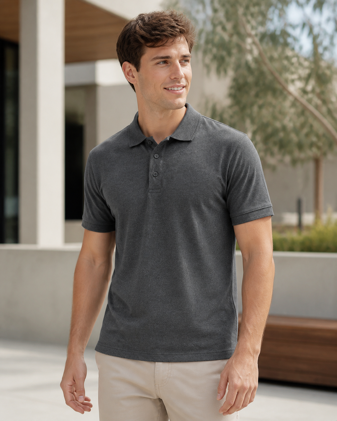 Adult Dark 210 Polo on male model