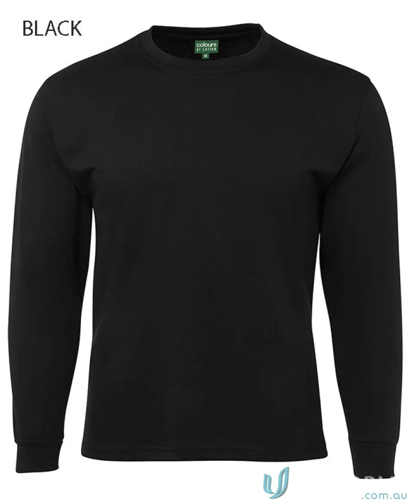 190gsm 1LS-1 Adult Long Sleeve Tee in Black