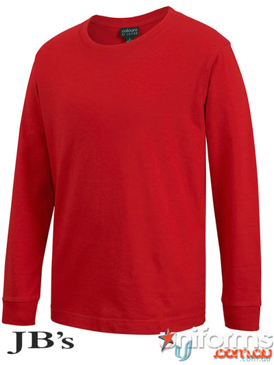 190gsm 1LS-1 Adult Long Sleeve Tee in Red