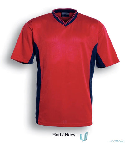 Bocini CT843 Adult Soccer Panel Jersey in Red/Navy