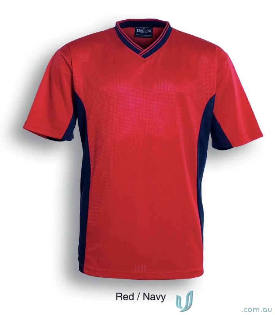 Bocini CT843 Adult Soccer Panel Jersey in Red/Navy