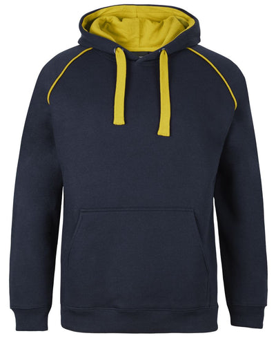 JBs 3CFH Adults Contrast Fleecy Hoodie in Navy/Gold