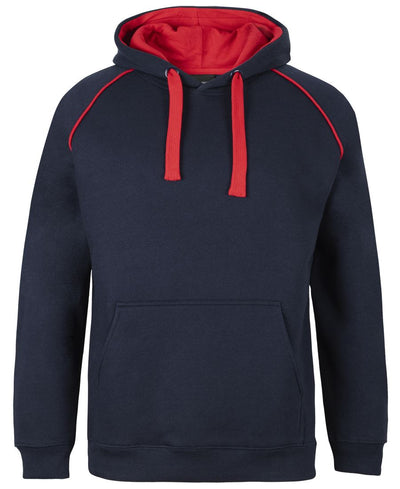 JBs 3CFH Adults Contrast Fleecy Hoodie in Navy/Red