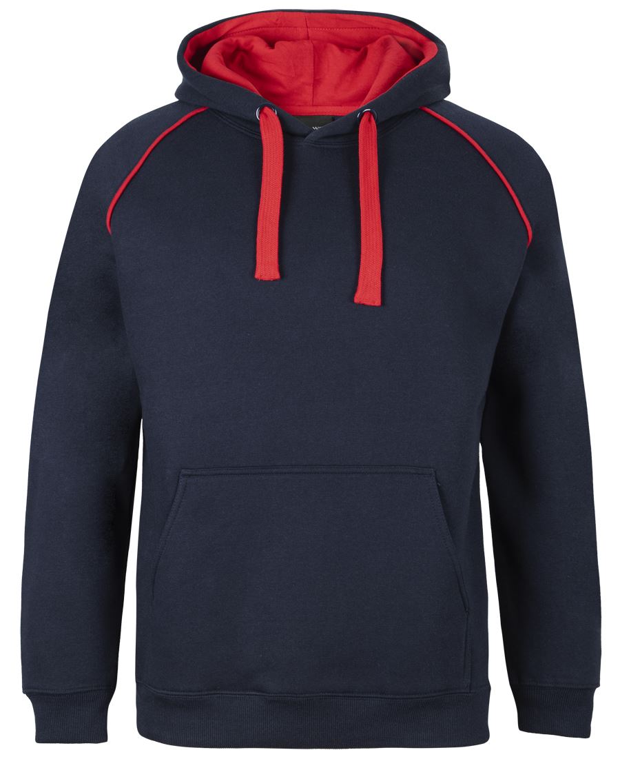 JBs 3CFH Adults Contrast Fleecy Hoodie in Navy/Red