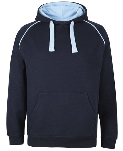 JBs 3CFH Adults Contrast Fleecy Hoodie in Navy/Sky