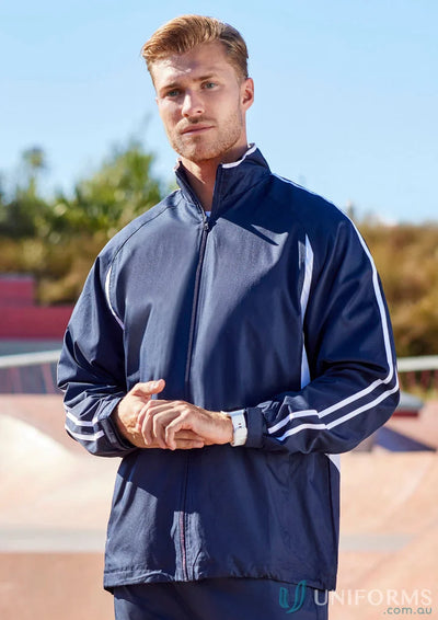 Biz Collection J3150 Adults Flash Track Top in Navy/White