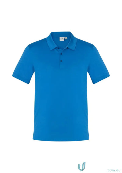 Blue short-sleeved Aero Polo shirt from Biz Collection Aero collection