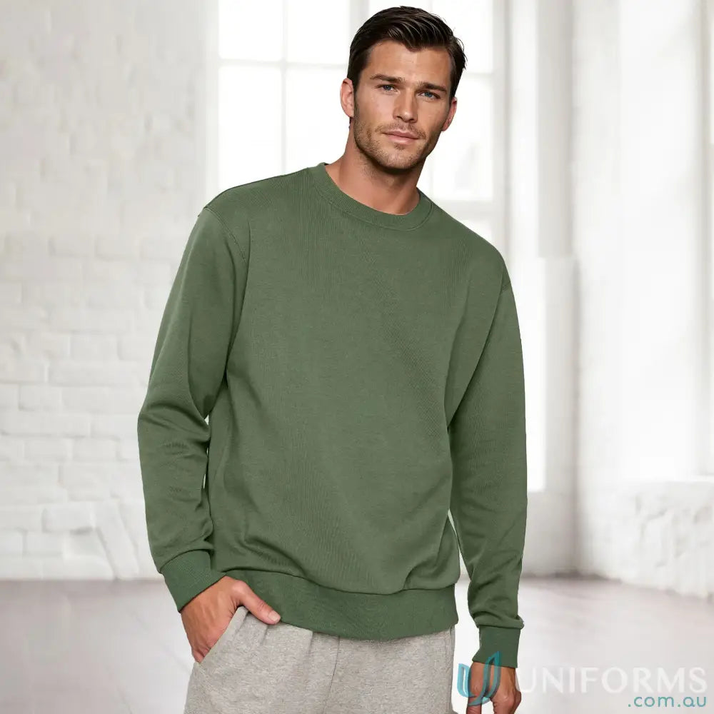 New FL05 Airlayed CVC Sweater in Army Green front product image