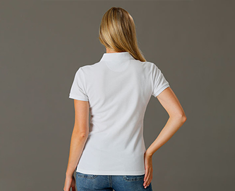 Airlie Premium Ladies short sleeve polo in white pique fabric