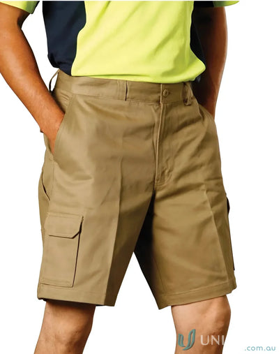 Winning Spirit WP06 AIW Heavy Cotton Drill Cargo Shorts in Khaki front product image