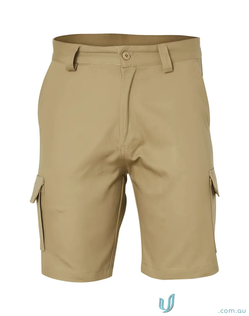 Winning Spirit WP06 AIW Heavy Cotton Drill Cargo Shorts in Khaki