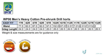 Winning Spirit WP06 AIW Heavy Cotton Drill Cargo Shorts