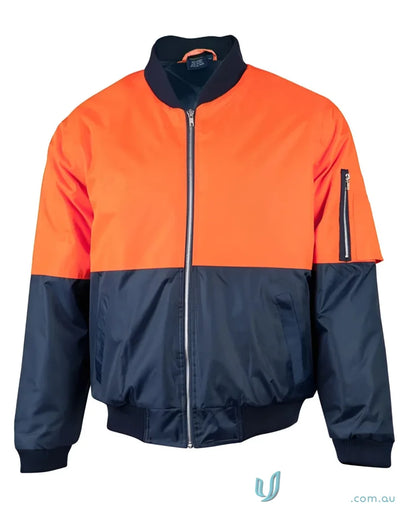 Winning Spirit SW06A-9 AIW HiVis Flying Jacket in Fluoro Orange/Navy