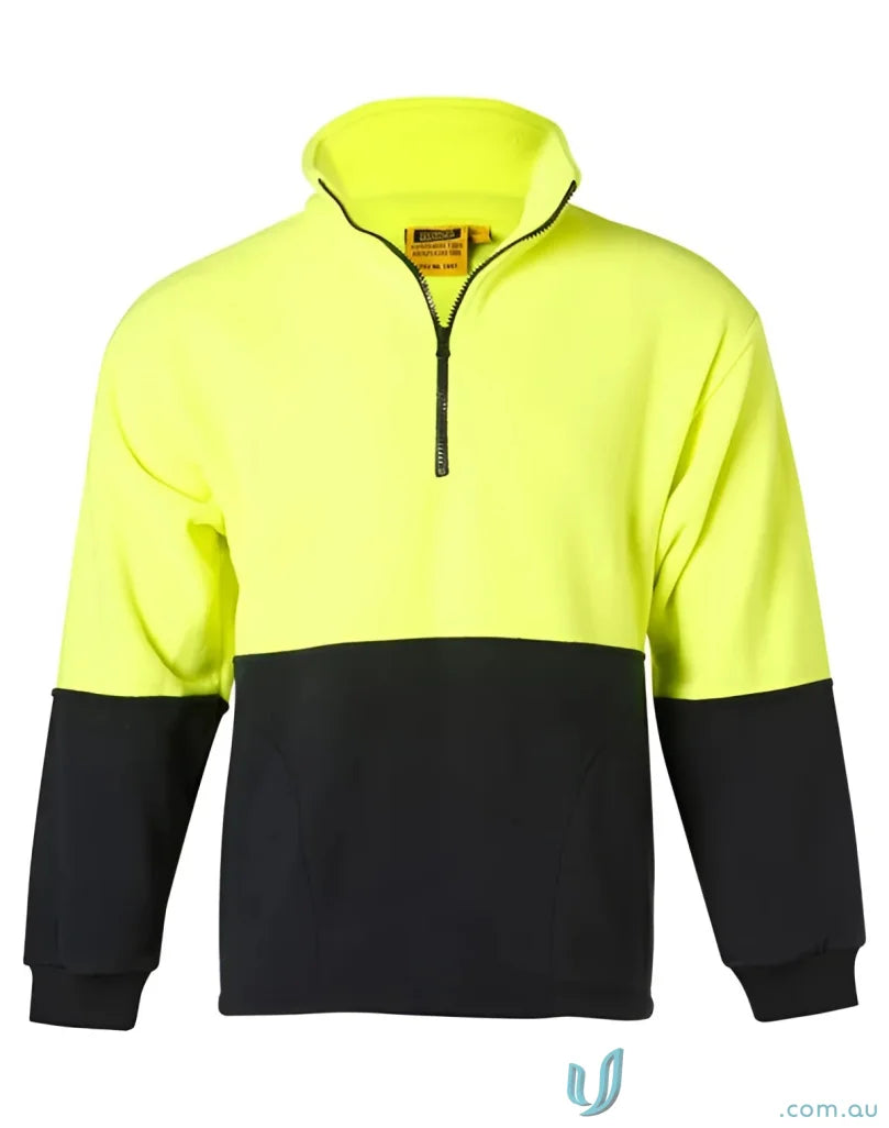 Winning Spirit SW07 AIW HiVis Polar Fleece Half Zip Pullover
