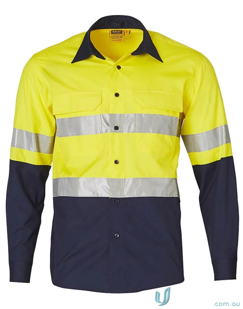 Winning Spirit SW69 AIW HiVis Rip-Stop LS Shirt 3M Tape