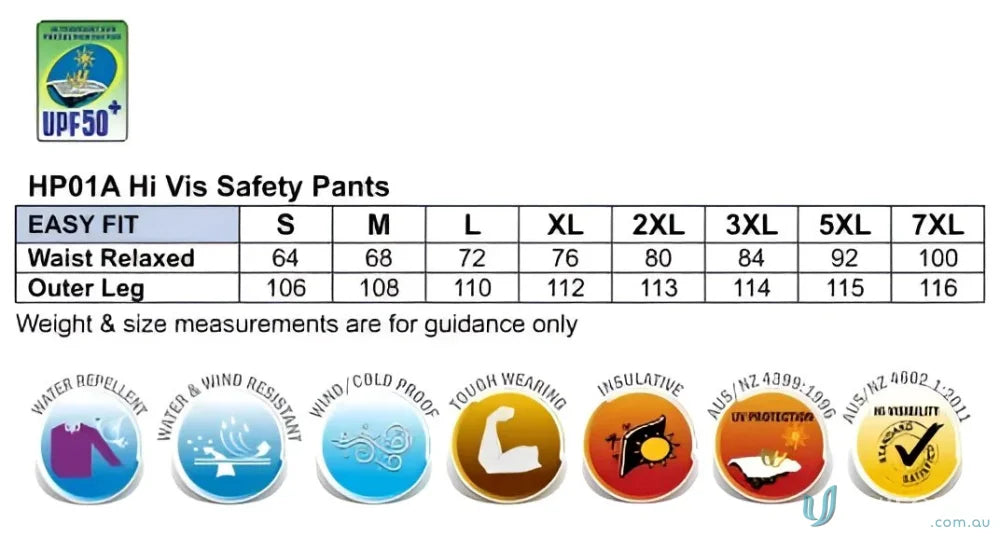 Winning Spirit HP01A-1 AIW HiVis Safety Pants
