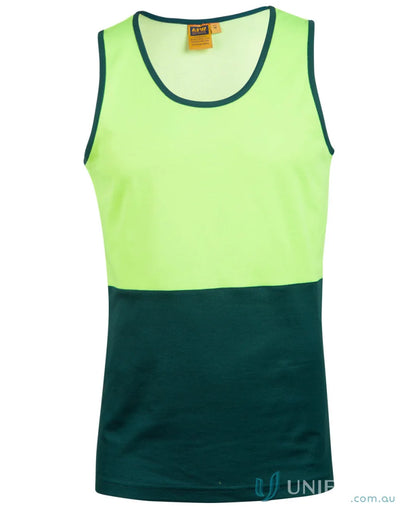 Winning Spirit SW15 AIW HiVis TrueDry Singlet in Fluoro Yellow/Bottle