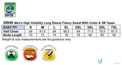 Winning Spirit SW48 AIW HiVis Unisex Cotton Fleece Sweat Jumper in Fluoro Orange/Navy