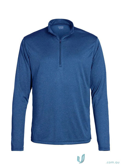 Blue long-sleeved Apex Baselayer shirt with active dry fabric for uniforms