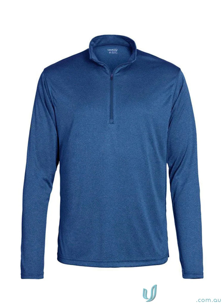 Blue long-sleeved Apex Baselayer shirt with active dry fabric for uniforms