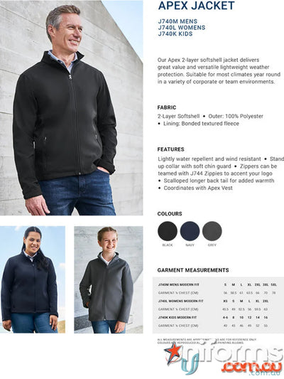 Biz Collection J740M Apex Softshell Jacket