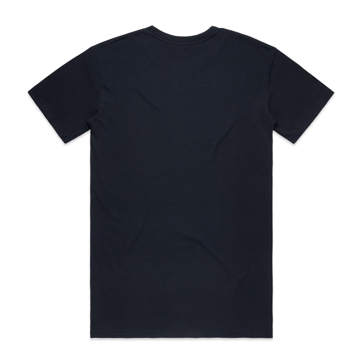 Navy blue v-neck t-shirt with short sleeves and a relaxed fit.