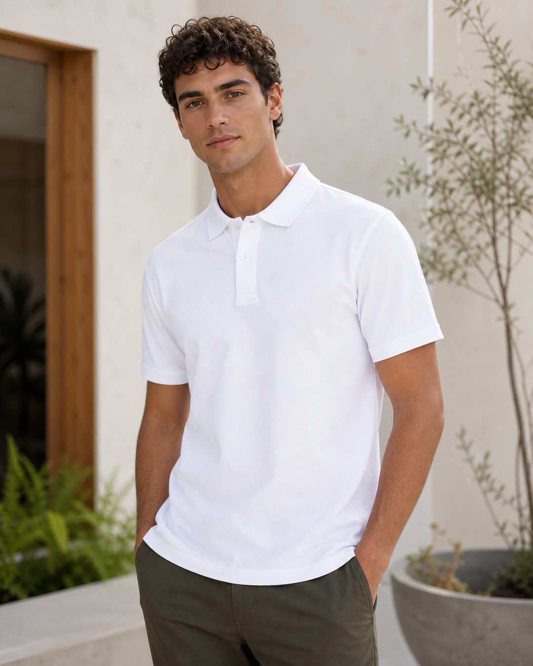 AS Colour Pique Polo worn by Australian male model