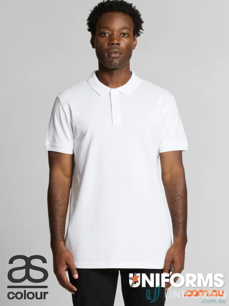 5411-AS-10 5411-AS-1 AS Colour Pique Polo in white