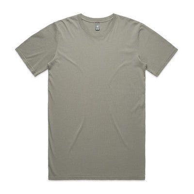 Olive green crew neck t-shirt with short sleeves and a relaxed fit.