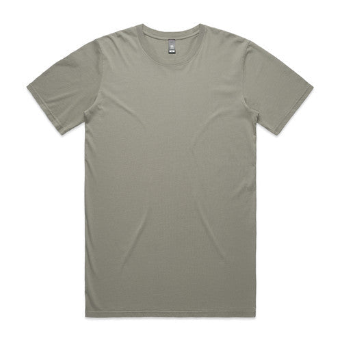 Olive green crew neck t-shirt with short sleeves and a relaxed fit.