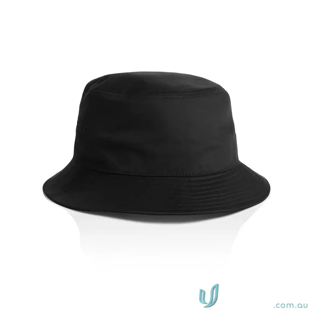 Black bucket hat with reinforced brim and side eyelets from AS Colour women’s collection