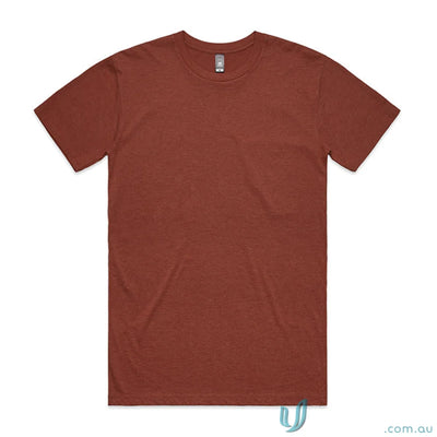 Plain deep reddish-brown AS Staple Marle Tee short-sleeve crew-neck shirt for casual wear