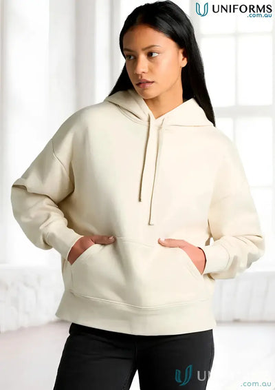4120S-AS 4146-AS AS Womens Heavy Hoodie in Ecru