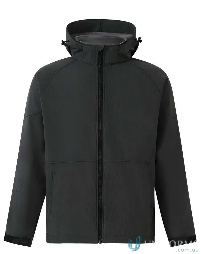Winning Spirit JK33 Aspen Softshell Hooded Jacket in Marl Charcoal/Charcoal