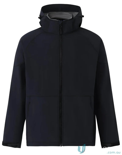 Winning Spirit JK33 Aspen Softshell Hooded Jacket in Navy/Charcoal