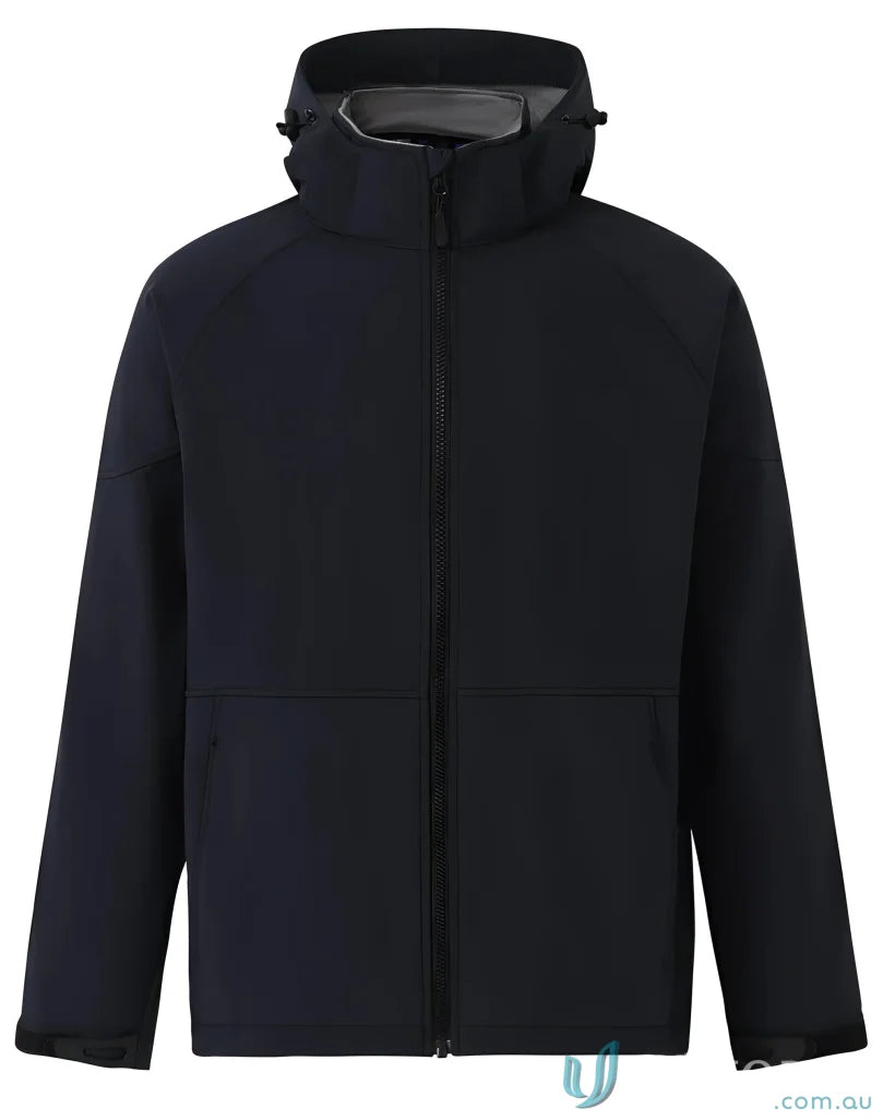 Winning Spirit JK33 Aspen Softshell Hooded Jacket in Navy/Charcoal