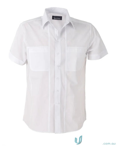 White mens casual short sleeve Aston SS Shirt, stylish mens short-sleeved shirt